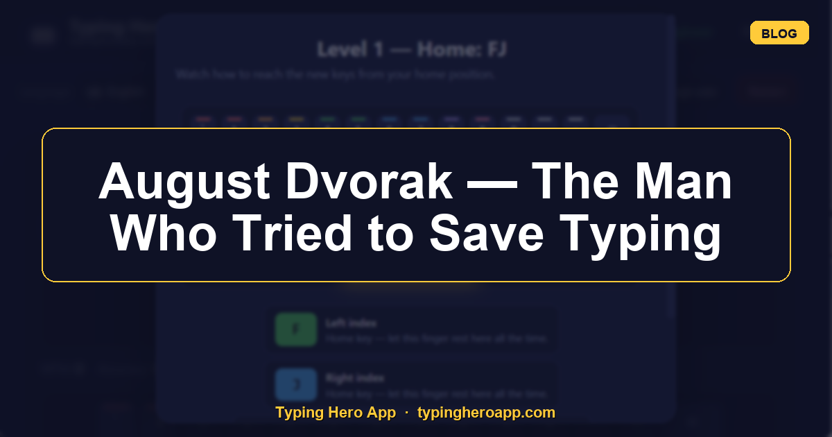 August Dvorak — The Man Who Tried to Save Typing