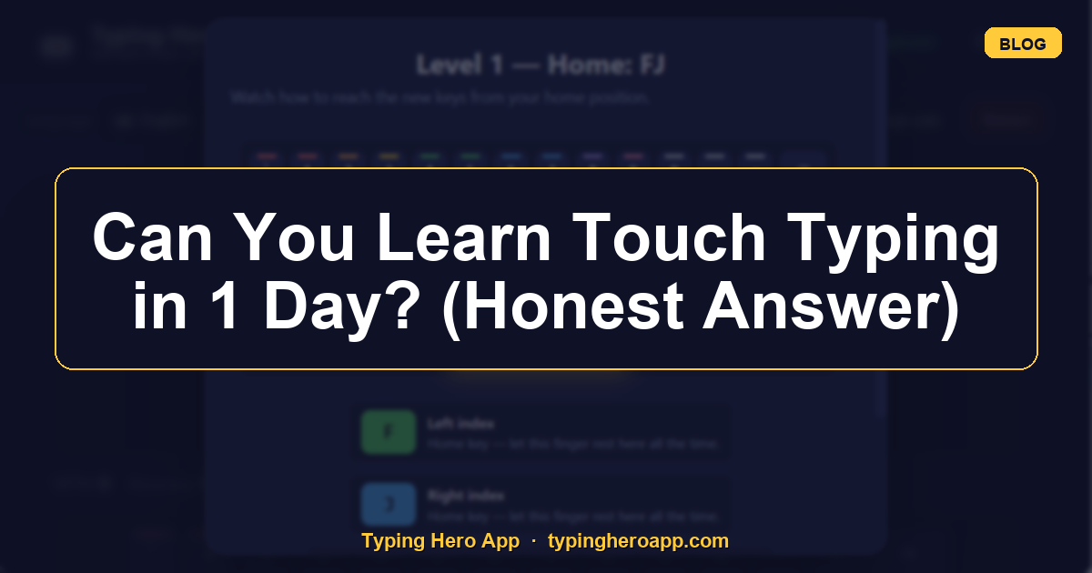 Can You Learn Touch Typing in 1 Day? (Honest Answer)