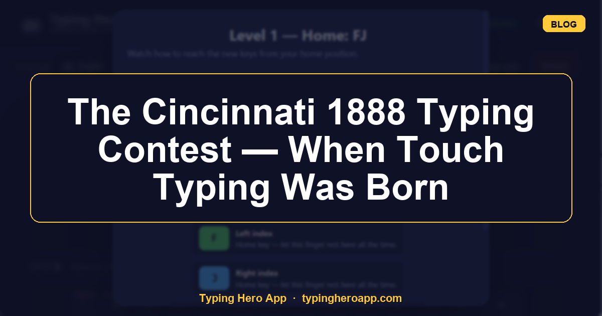 The Cincinnati 1888 Typing Contest — When Touch Typing Was Born