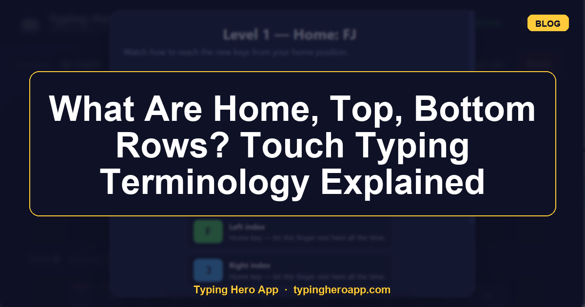 What Are Home, Top, Bottom Rows? Touch Typing Terminology Explained