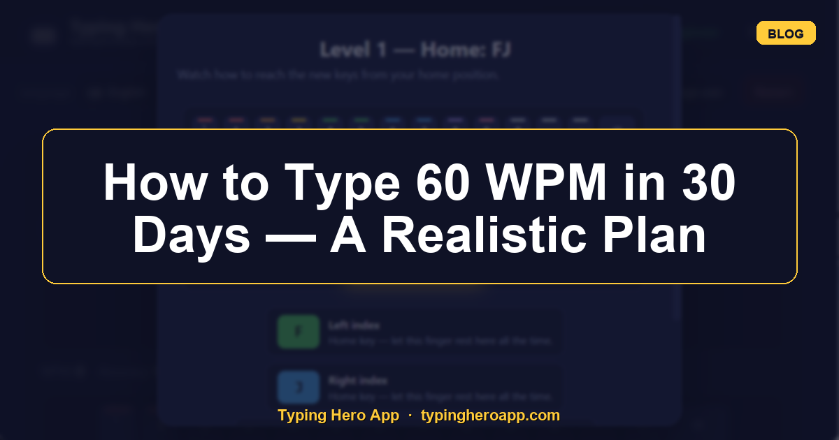 How to Type 60 WPM in 30 Days — A Realistic Plan
