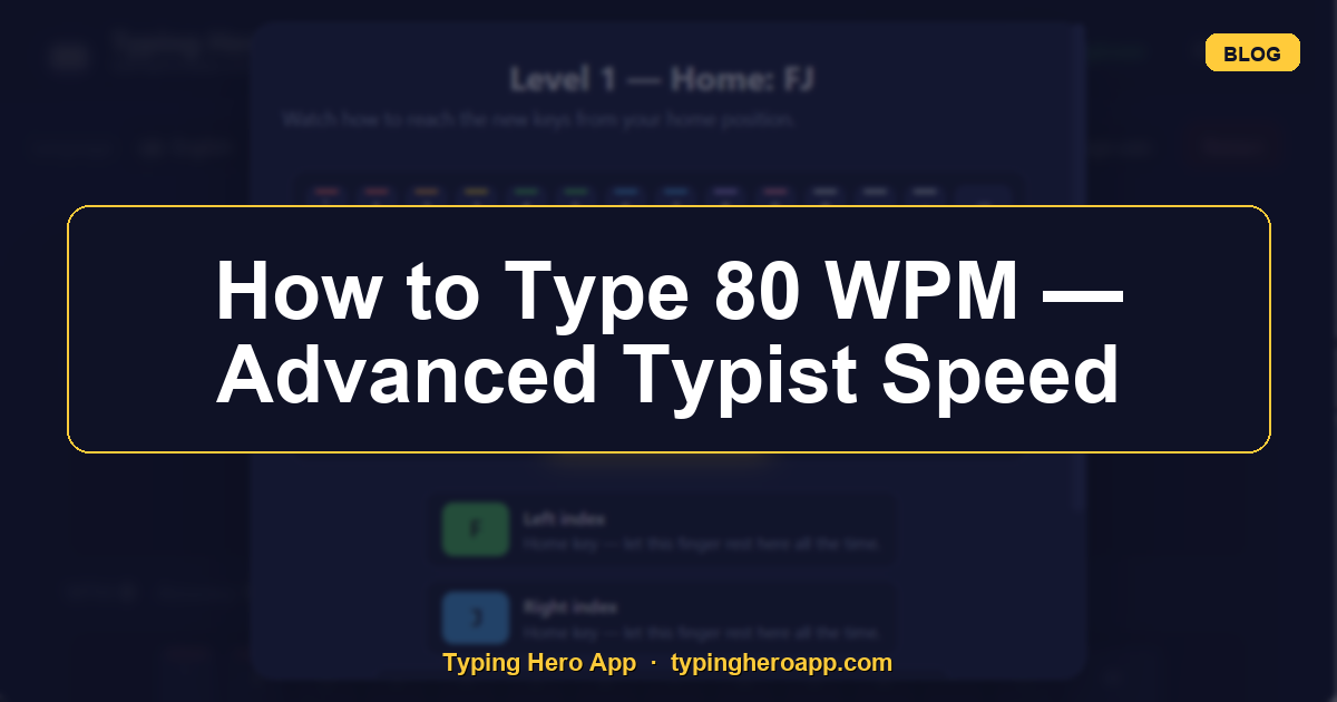 How to Type 80 WPM — Advanced Typist Speed