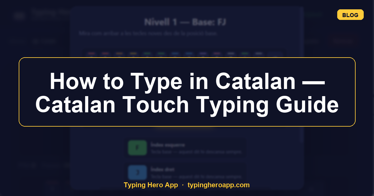 How to Type in Catalan — Catalan Touch Typing Guide