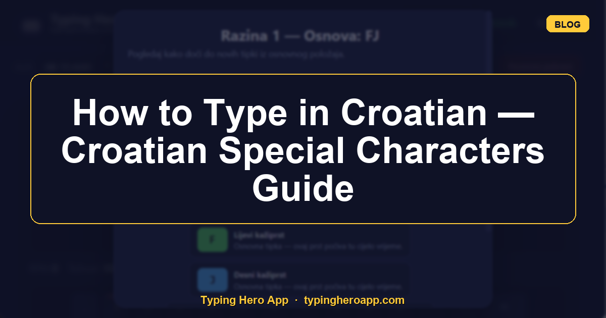 How to Type in Croatian — Croatian Special Characters Guide