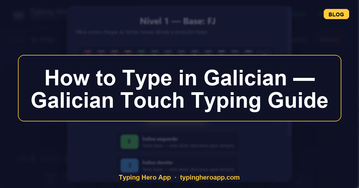 How to Type in Galician — Galician Touch Typing Guide