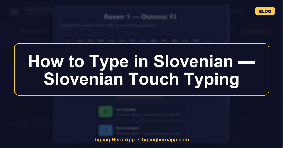 How to Type in Slovenian — Slovenian Touch Typing