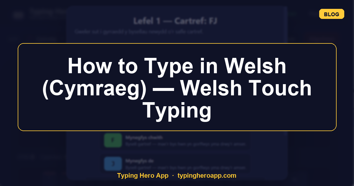 How to Type in Welsh (Cymraeg) — Welsh Touch Typing