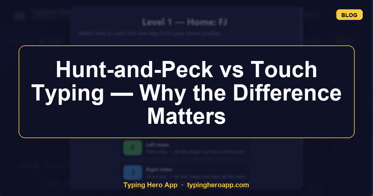Hunt-and-Peck vs Touch Typing — Why the Difference Matters