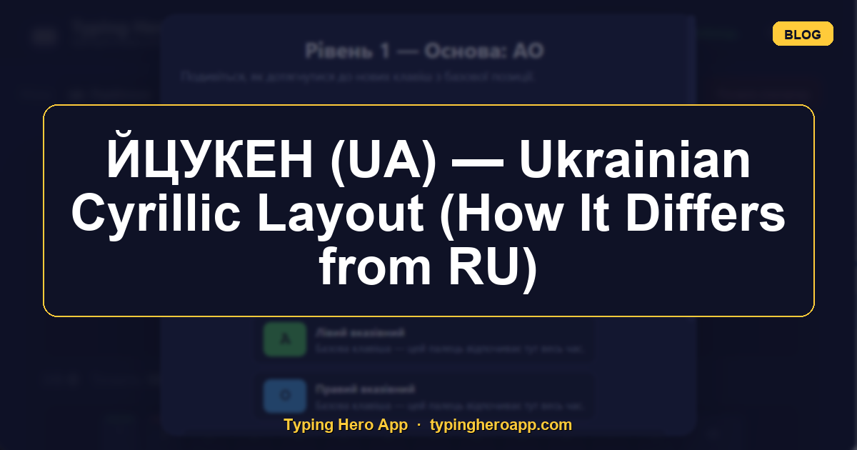 ЙЦУКЕН (UA) — Ukrainian Cyrillic Layout (How It Differs from RU)