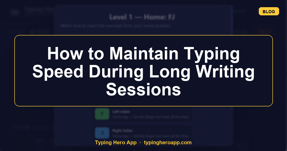 How to Maintain Typing Speed During Long Writing Sessions