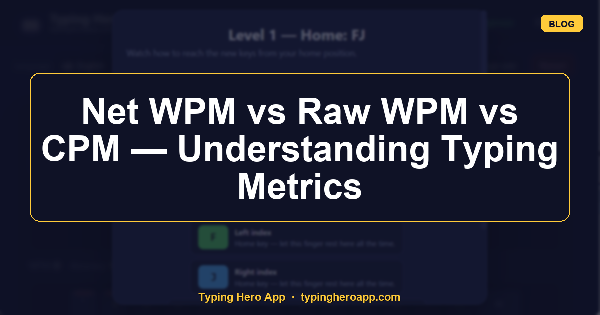 Net WPM vs Raw WPM vs CPM — Understanding Typing Metrics