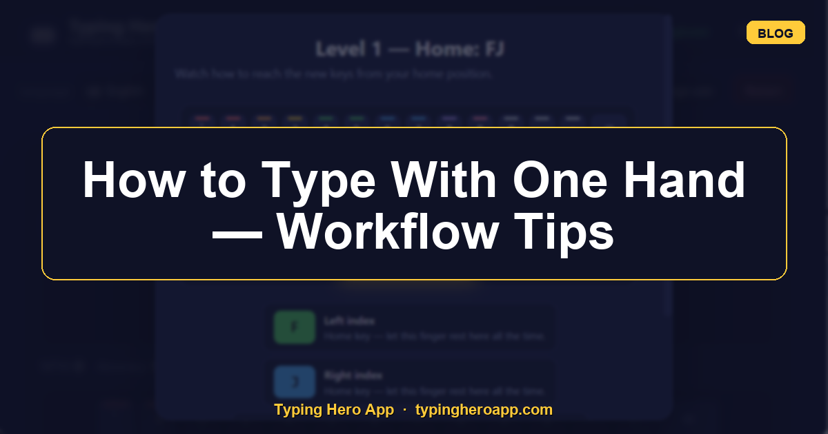 How to Type With One Hand — Workflow Tips
