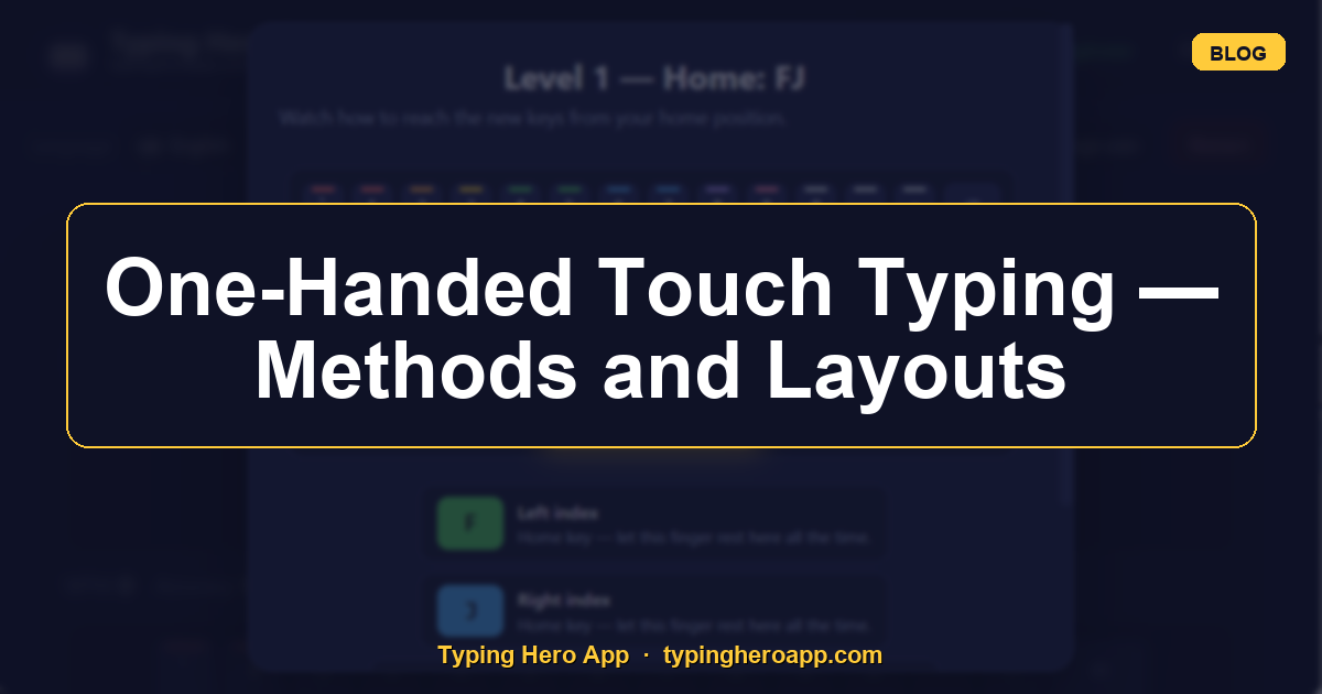 One-Handed Touch Typing — Methods and Layouts