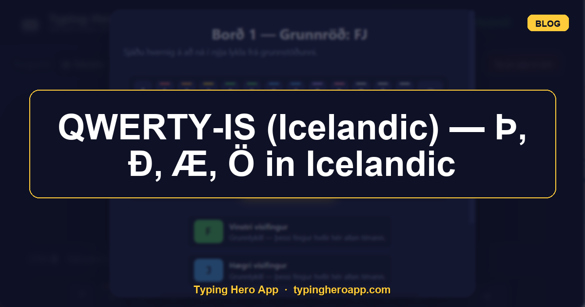 QWERTY-IS (Icelandic) — Þ, Ð, Æ, Ö in Icelandic