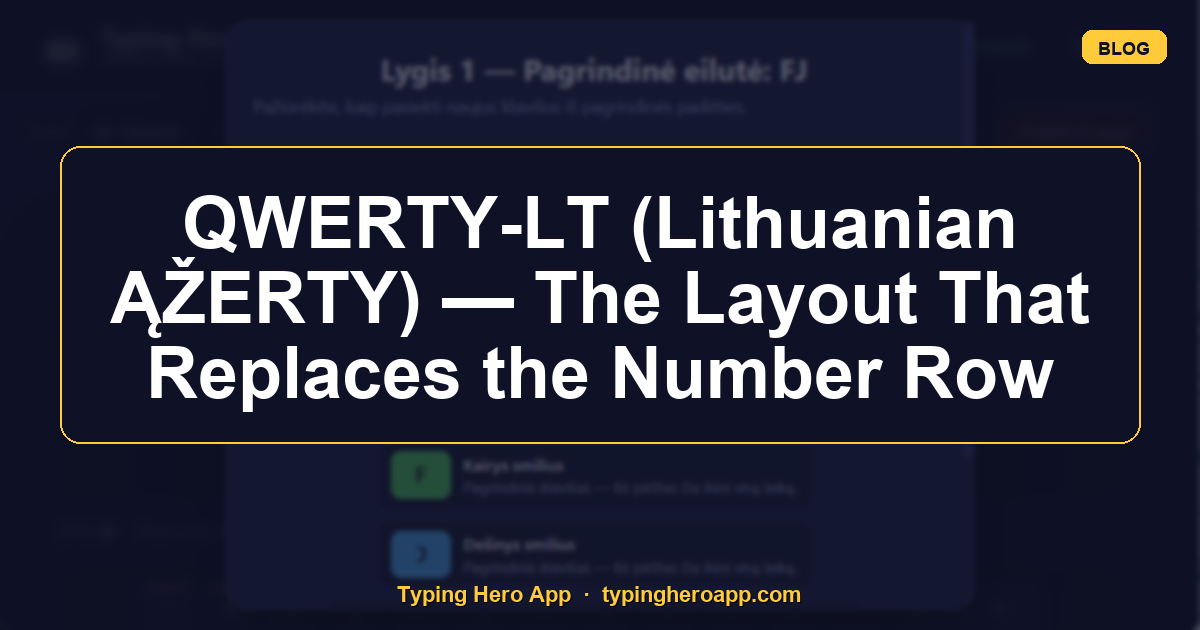 QWERTY-LT (Lithuanian ĄŽERTY) — The Layout That Replaces the Number Row