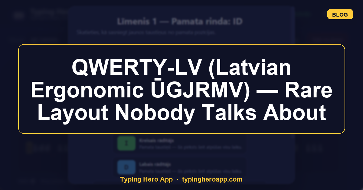 QWERTY-LV (Latvian Ergonomic ŪGJRMV) — Rare Layout Nobody Talks About