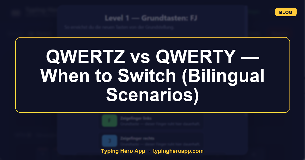 QWERTZ vs QWERTY — When to Switch (Bilingual Scenarios)