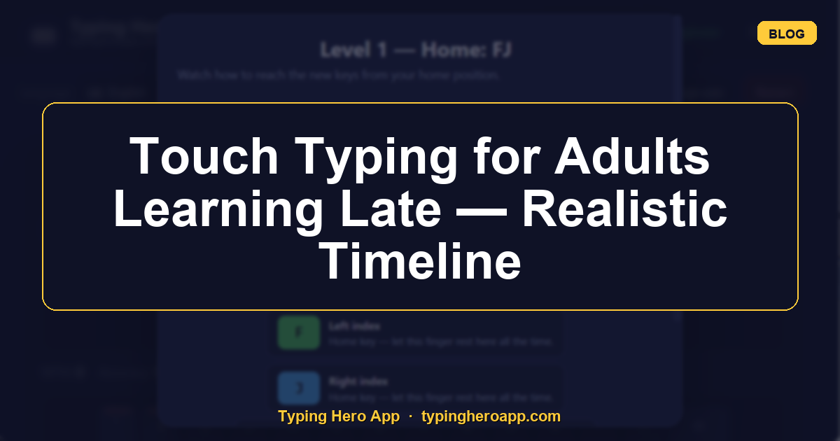 Touch Typing for Adults Learning Late — Realistic Timeline
