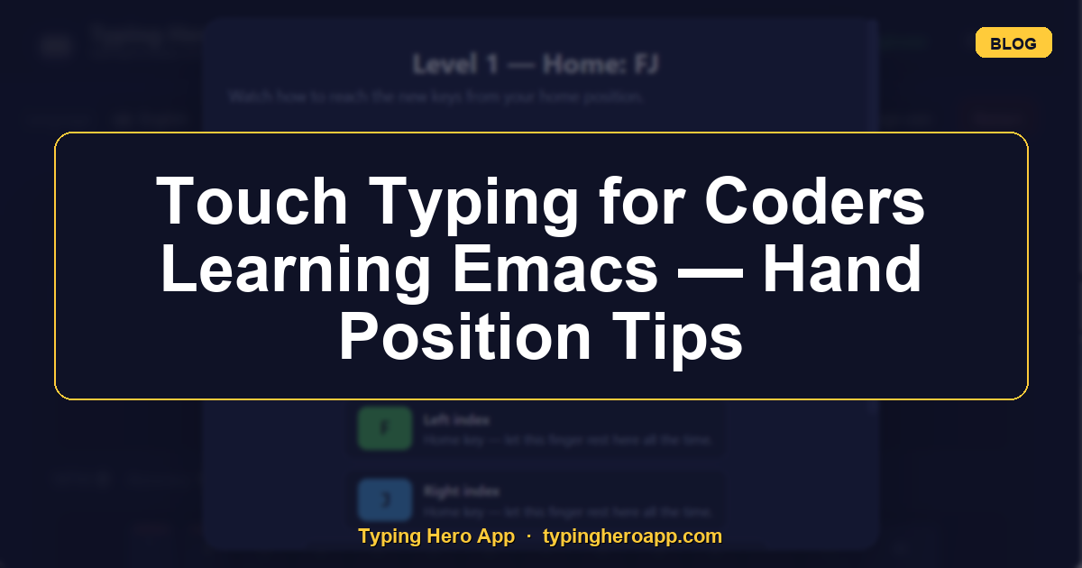 Touch Typing for Coders Learning Emacs — Hand Position Tips