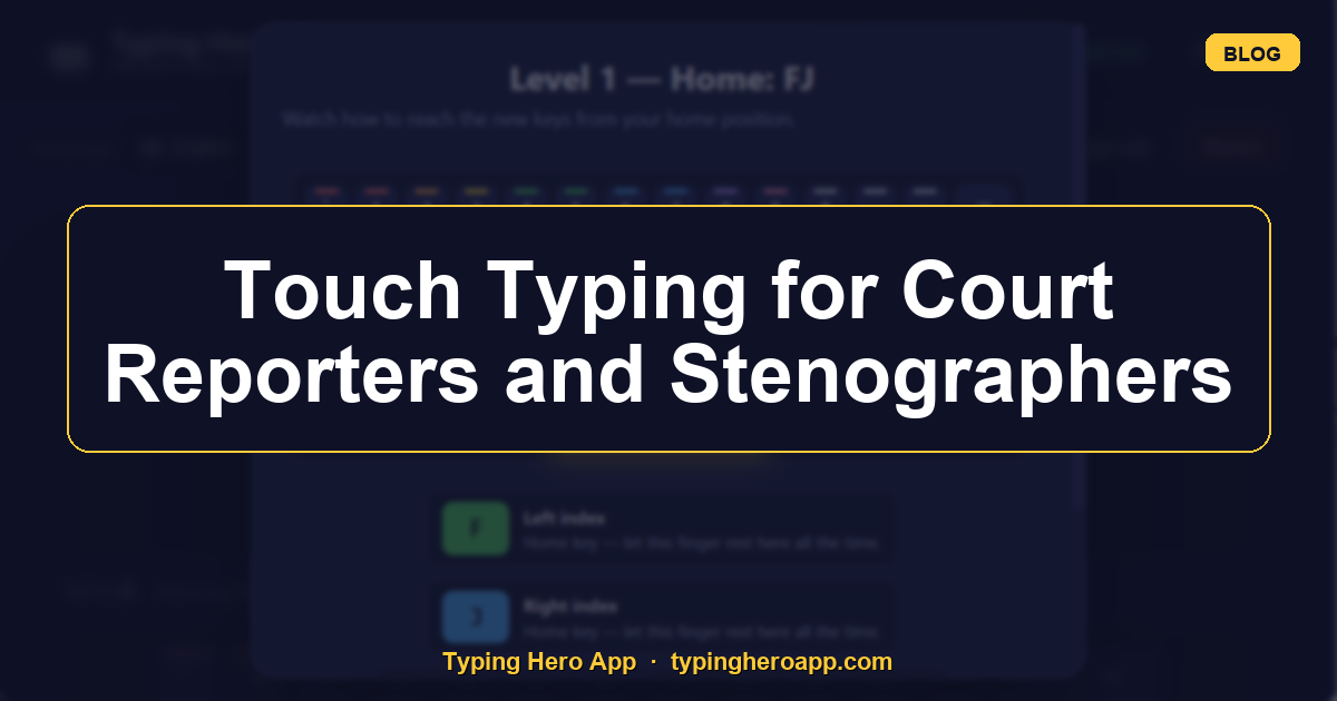 Touch Typing for Court Reporters and Stenographers