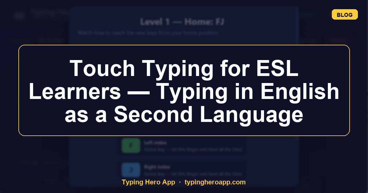 Touch Typing for ESL Learners — Typing in English as a Second Language