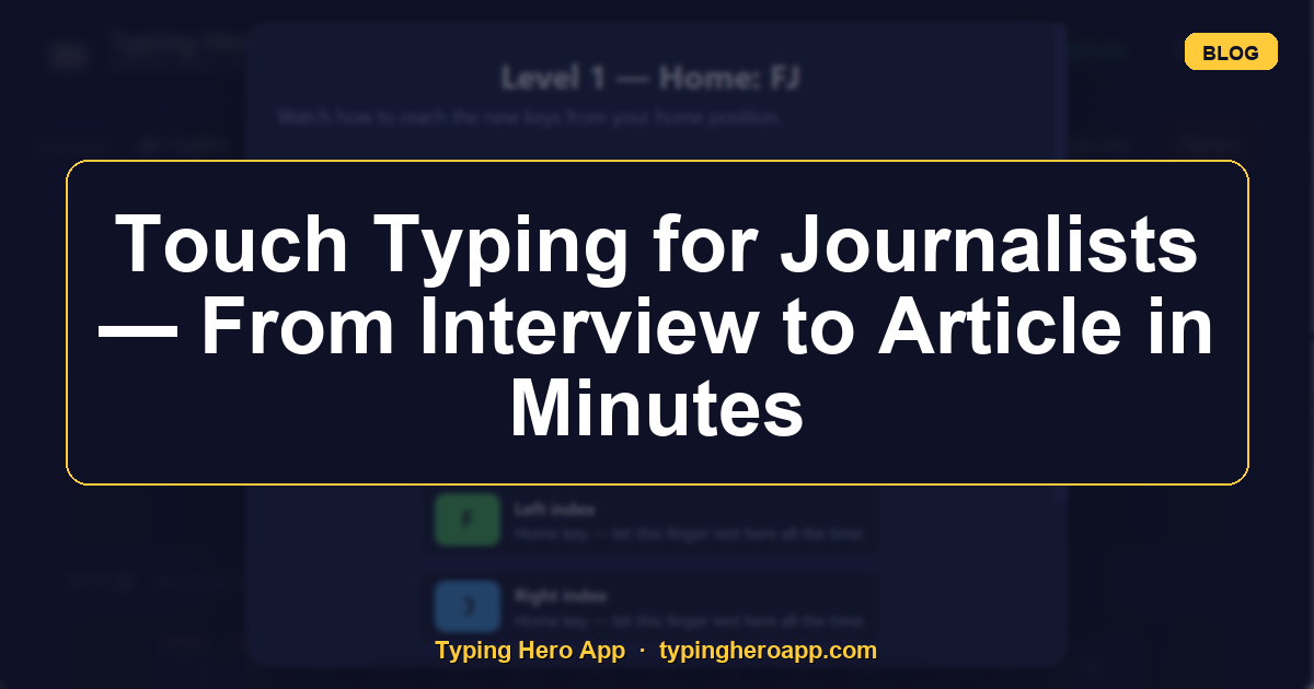 Touch Typing for Journalists — From Interview to Article in Minutes