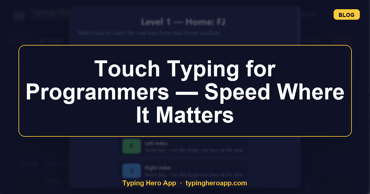 Touch Typing for Programmers — Speed Where It Matters