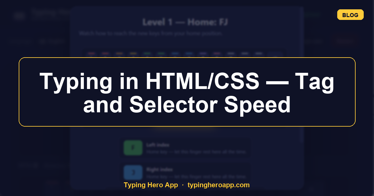 Typing in HTML/CSS — Tag and Selector Speed