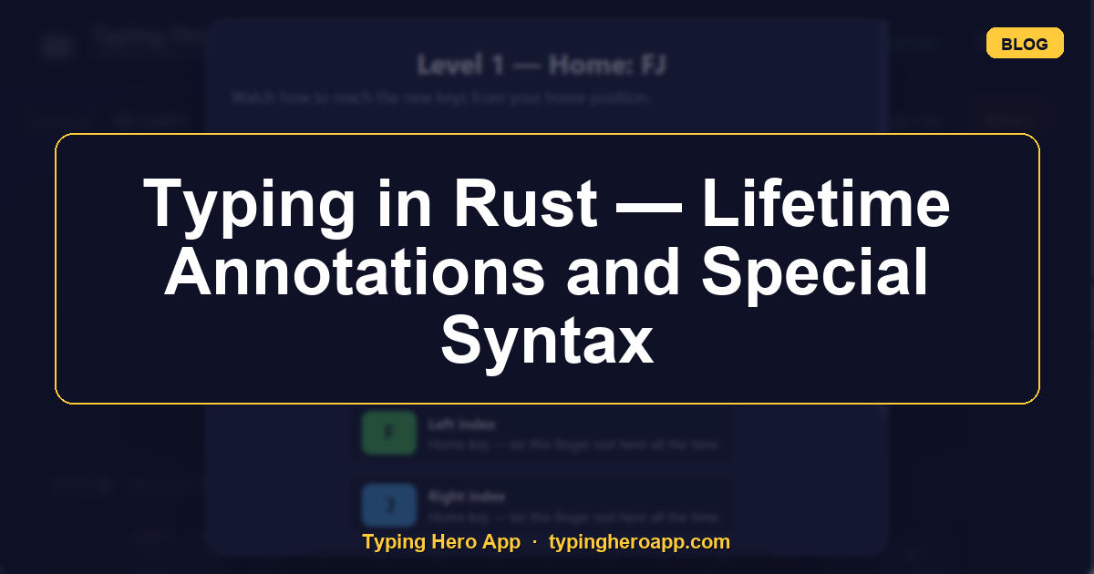 Typing in Rust — Lifetime Annotations and Special Syntax