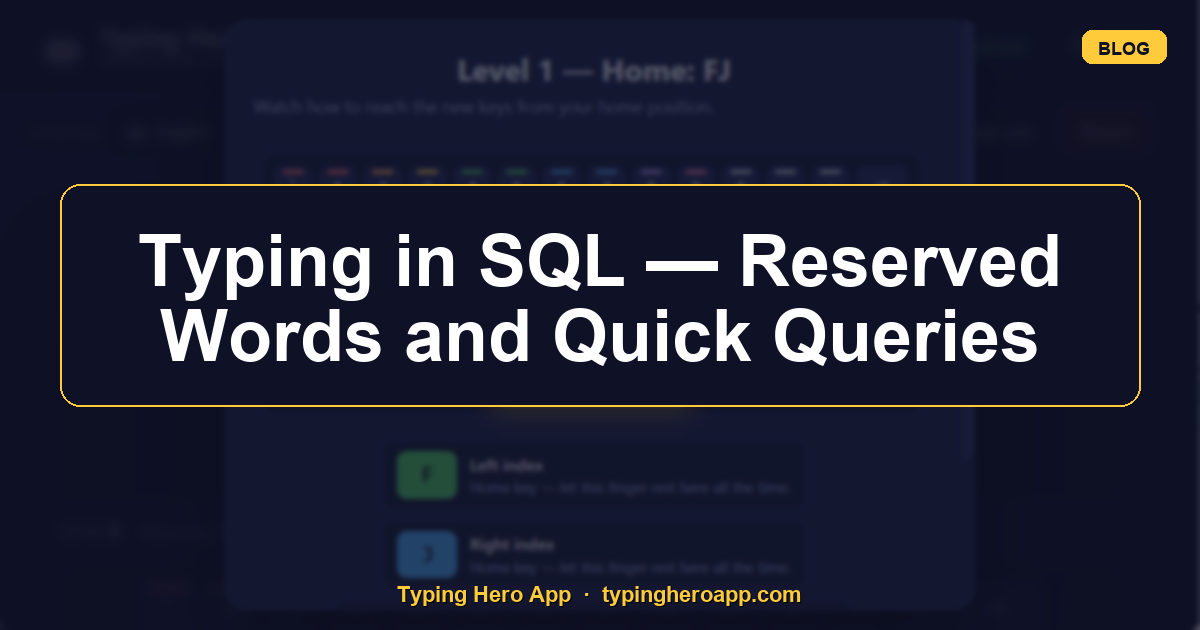 Typing in SQL — Reserved Words and Quick Queries