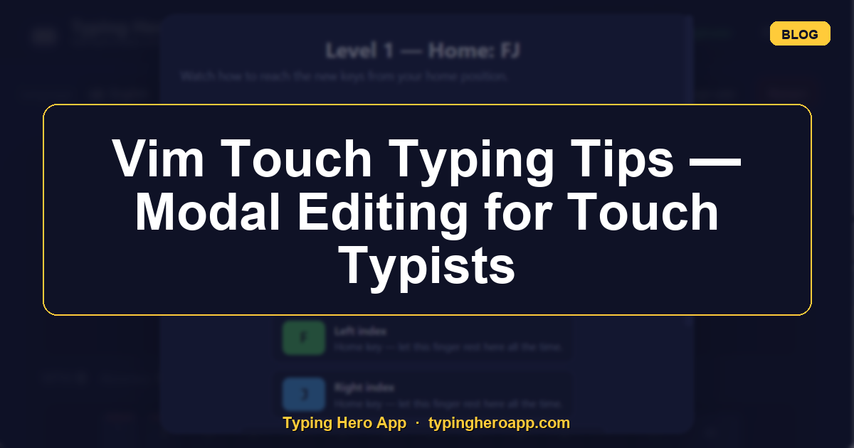Vim Touch Typing Tips — Modal Editing for Touch Typists